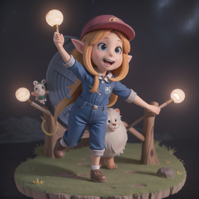 Image For Post Anime, space, hat, troll, zookeeper, harp, HD, 4K, AI Generated Art