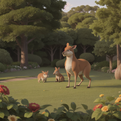 Image For Post Anime, anger, garden, kangaroo, farm, forest, HD, 4K, AI Generated Art