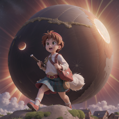 Image For Post Anime, solar eclipse, village, meteor shower, phoenix, bagpipes, HD, 4K, AI Generated Art