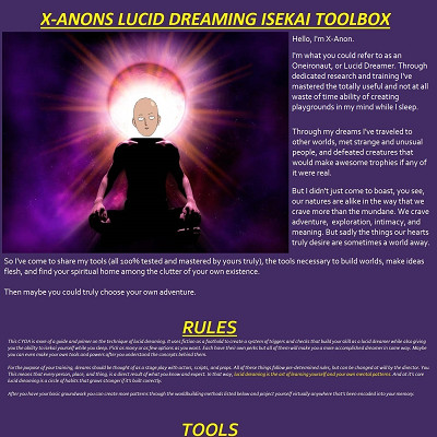 Image For Post X-Anon's Lucid Dreaming Isekai Toolbox CYOA (by X-Anon)