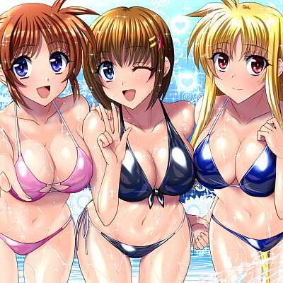 Image For Post Nanoha, Hayate, and Fate at the beach