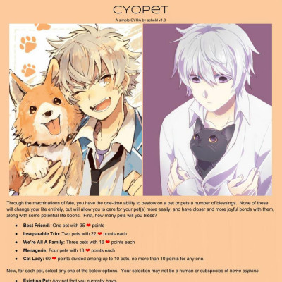 Image For Post Choose Your Own PET CYOP by acheld