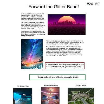 Image For Post Forward the Glitter Band CYOA Part 1/3, Pages 1-20/47