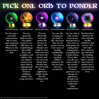 Image For Post Pick Your Orb to Ponder CYOA by Sefera17