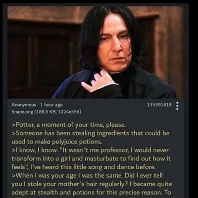 Image For Post Professor Snape polyjuice potion greentext