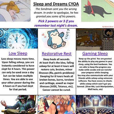 Image For Post Sleep and Dreams CYOA by 9OptionsAnon from /tg/