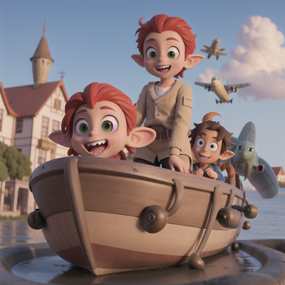 Image For Post Anime, goblin, monkey, boat, airplane, museum, HD, 4K, AI Generated Art