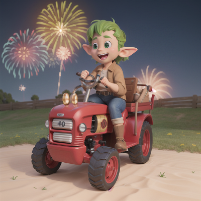 Image For Post Anime, tractor, fireworks, camera, saxophone, goblin, HD, 4K, AI Generated Art
