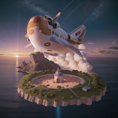 Image For Post Anime, space shuttle, sunset, circus, elephant, island, HD, 4K, AI Generated Art