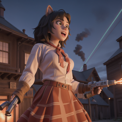 Image For Post Anime, piano, werewolf, wild west town, circus, laser gun, HD, 4K, AI Generated Art