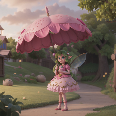 Image For Post Anime, princess, fairy dust, umbrella, key, goblin, HD, 4K, AI Generated Art