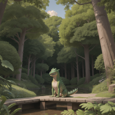 Image For Post Anime, alligator, cat, knight, forest, stars, HD, 4K, AI Generated Art