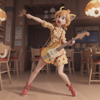 Image For Post Anime, giraffe, electric guitar, seafood restaurant, anger, holodeck, HD, 4K, AI Generated Art