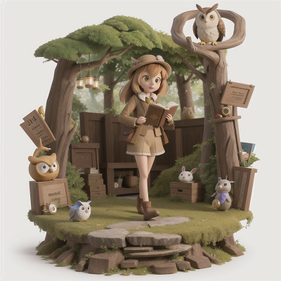 Image For Post Anime, owl, spell book, rabbit, forest, detective, HD, 4K, AI Generated Art