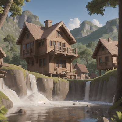 Image For Post Anime, avalanche, swamp, village, shield, monkey, HD, 4K, AI Generated Art