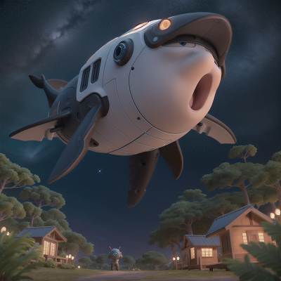 Image For Post Anime, whale, map, robot, stars, forest, HD, 4K, AI Generated Art