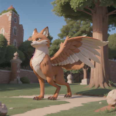 Image For Post Anime, map, griffin, park, phoenix, fox, HD, 4K, AI Generated Art