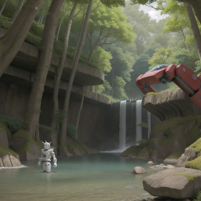 Image For Post Anime, beach, robot, waterfall, forest, vampire, HD, 4K, AI Generated Art