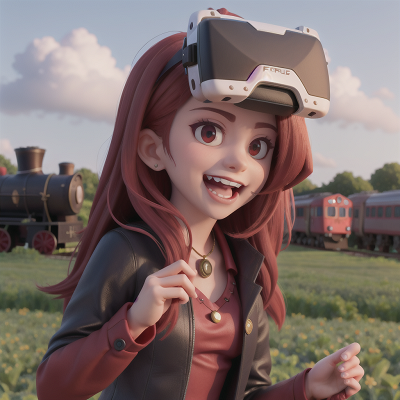 Image For Post Anime, vampire, virtual reality, farm, laughter, train, HD, 4K, AI Generated Art