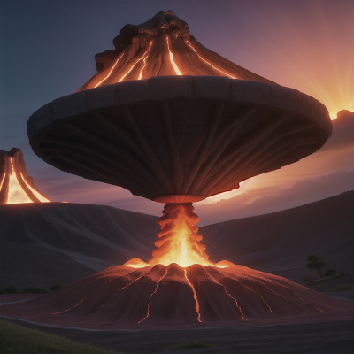 Image For Post Anime, park, surprise, alien, volcanic eruption, sunrise, HD, 4K, AI Generated Art