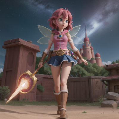 Image For Post Anime, energy shield, space, fairy, unicorn, wild west town, HD, 4K, AI Generated Art