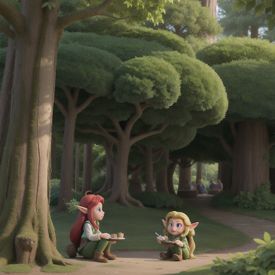 Image For Post Anime, forest, troll, elf, cathedral, romance, HD, 4K, AI Generated Art