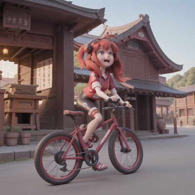 Image For Post Anime, artificial intelligence, temple, market, bicycle, crying, HD, 4K, AI Generated Art