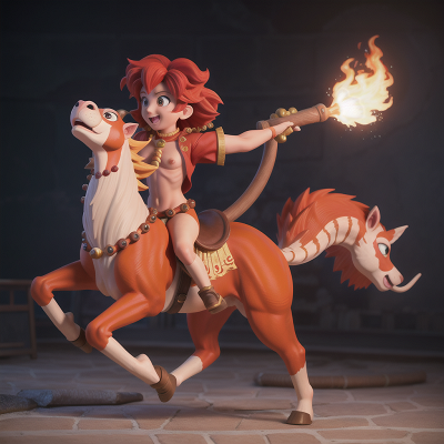 Image For Post Anime, fire, chimera, circus, ancient scroll, centaur, HD, 4K, AI Generated Art