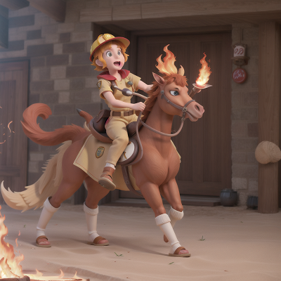 Image For Post Anime, firefighter, sandstorm, surprise, centaur, spell book, HD, 4K, AI Generated Art