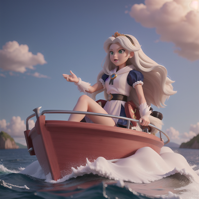 Image For Post Anime, princess, storm, boat, yeti, sasquatch, HD, 4K, AI Generated Art