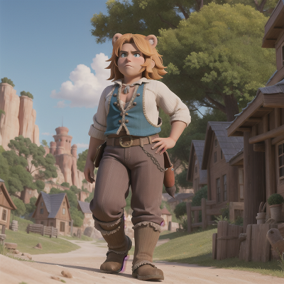 Image For Post Anime, wild west town, bear, fairy, wizard, ogre, HD, 4K, AI Generated Art
