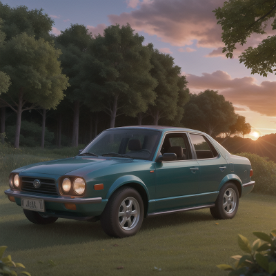Image For Post Anime, enchanted forest, hero, sunset, car, thunder, HD, 4K, AI Generated Art