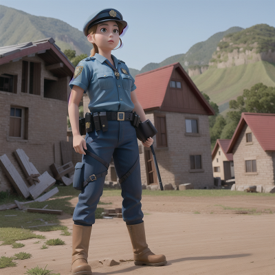 Image For Post Anime, police officer, earthquake, farmer, crystal, village, HD, 4K, AI Generated Art
