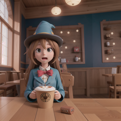 Image For Post Anime, angel, wizard's hat, surprise, artificial intelligence, coffee shop, HD, 4K, AI Generated Art