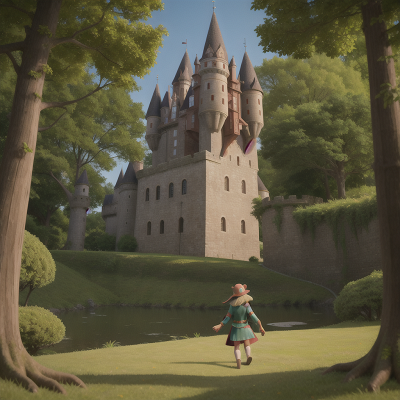 Image For Post Anime, medieval castle, surprise, cyborg, forest, alligator, HD, 4K, AI Generated Art