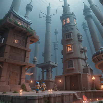 Image For Post Anime, rocket, underwater city, magic wand, temple, mummies, HD, 4K, AI Generated Art