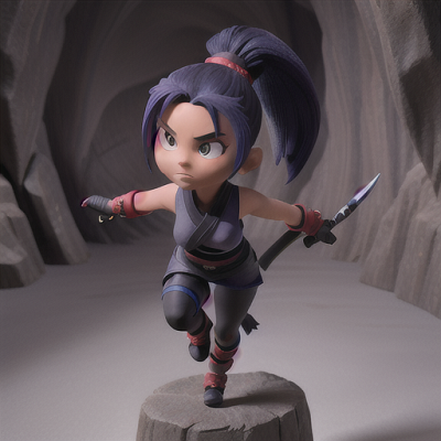 Image For Post | Anime, manga, Daring ninja girl, indigo hair in a ponytail, within a dimly lit cavern, stealthily avoiding hidden traps, an ancient relic on a pedestal ahead, traditional black ninja attire with red trim, highly detailed shading technique, an atmosphere of tension and intrigue - [AI Art, Anime Mixed Gender Group ](https://hero.page/examples/anime-mixed-gender-group-stable-diffusion-prompt-library)