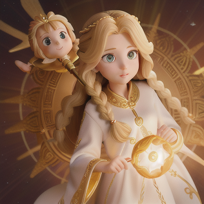 Image For Post | Anime, manga, Empowered guardian of light, golden hair in a halo braid, in a heavenly realm, channeling divine energies with a sun-influenced staff, angelic figures observing from above, pure white robes with golden embroidery, luminous and radiant anime style, a feeling of hope and purity - [AI Art, Anime Magic Staff Scenes ](https://hero.page/examples/anime-magic-staff-scenes-stable-diffusion-prompt-library)