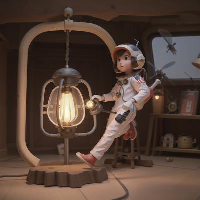 Image For Post Anime, astronaut, treasure, lamp, helicopter, motorcycle, HD, 4K, AI Generated Art