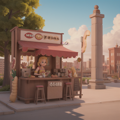 Image For Post Anime, hot dog stand, city, ancient scroll, wizard, mermaid, HD, 4K, AI Generated Art