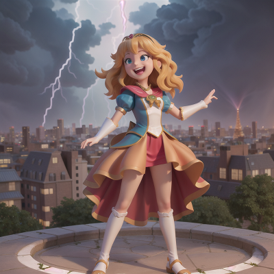 Image For Post Anime, laughter, thunder, failure, city, princess, HD, 4K, AI Generated Art