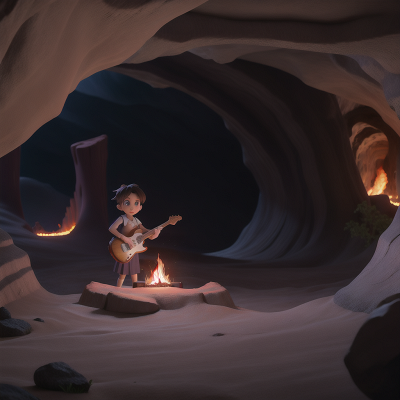 Image For Post Anime, school, city, cave, lava, musician, HD, 4K, AI Generated Art