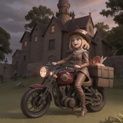 Image For Post Anime, haunted graveyard, spell book, motorcycle, seafood restaurant, medieval castle, HD, 4K, AI Generated Art