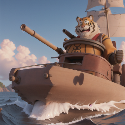 Image For Post Anime, ogre, tiger, scientist, tank, pirate ship, HD, 4K, AI Generated Art