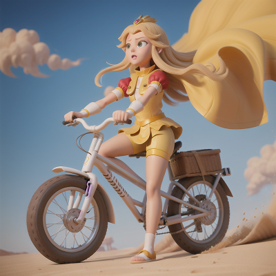 Image For Post Anime, wind, bicycle, princess, sandstorm, pharaoh, HD, 4K, AI Generated Art