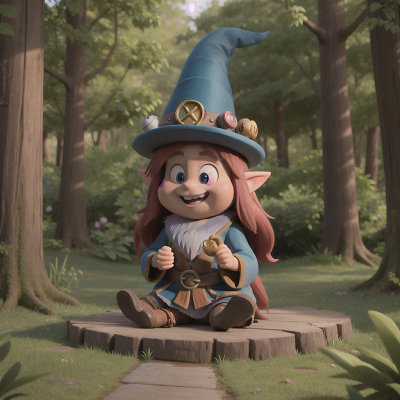 Image For Post Anime, wizard's hat, troll, treasure, forest, rabbit, HD, 4K, AI Generated Art
