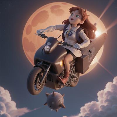 Image For Post Anime, solar eclipse, hovercraft, bicycle, jumping, ogre, HD, 4K, AI Generated Art