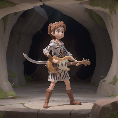 Image For Post Anime, zebra, teleportation device, sword, cave, musician, HD, 4K, AI Generated Art