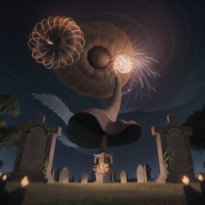 Image For Post Anime, haunted graveyard, wormhole, hat, phoenix, fireworks, HD, 4K, AI Generated Art