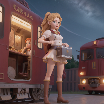 Image For Post Anime, statue, accordion, stars, train, queen, HD, 4K, AI Generated Art